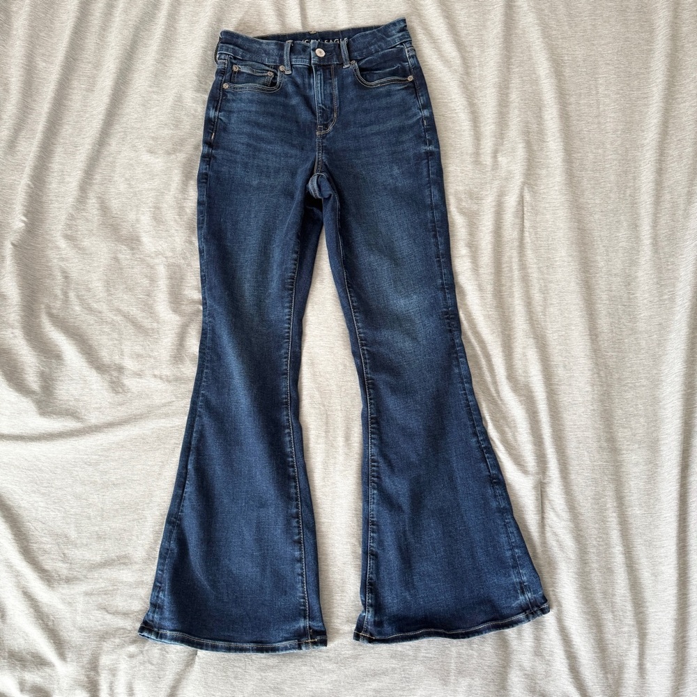 American Eagle Outfitters Women's Dark Wash Flare Jeans
